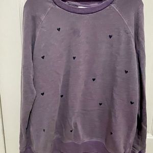Sundry. purple sweatshirt with hearts. Size 1